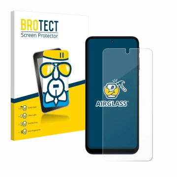 Parte frontal de un envase de producto con el logotipo de la marca BROTECT. Al lado se muestra el dispositivo Motorola Moto G4