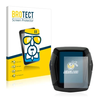 Parte frontal de un envase de producto con el logotipo de la marca BROTECT. Al lado se muestra el dispositivo Yamaha Display C