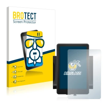 Parte frontal de un envase de producto con el logotipo de la marca BROTECT. Al lado se muestra el dispositivo Bafang 860c con 