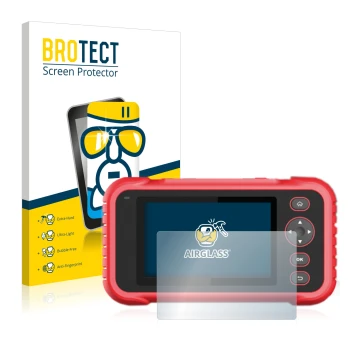 Parte frontal de un envase de producto con el logotipo de la marca BROTECT. Al lado se muestra el dispositivo Launch CRP 123 /