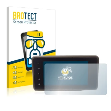 Parte frontal de un envase de producto con el logotipo de la marca BROTECT. Al lado se muestra el dispositivo Dacia Duster 2 M