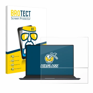 Parte frontal de un envase de producto con el logotipo de la marca BROTECT. Al lado se muestra el dispositivo ASUS ZenBook Pro