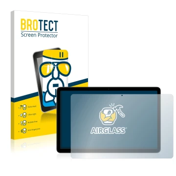 Parte frontal de un envase de producto con el logotipo de la marca BROTECT. Al lado se muestra el dispositivo Nokia T21 con su