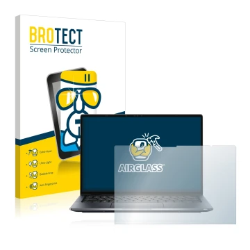 Parte frontal de un envase de producto con el logotipo de la marca BROTECT. Al lado se muestra el dispositivo Dell Latitude 94