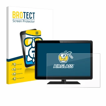 Parte frontal de un envase de producto con el logotipo de la marca BROTECT. Al lado se muestra el dispositivo con su protector