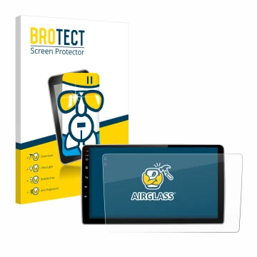 Parte frontal de un envase de producto con el logotipo de la marca BROTECT. Al lado se muestra el dispositivo Junsun V1 pro 9