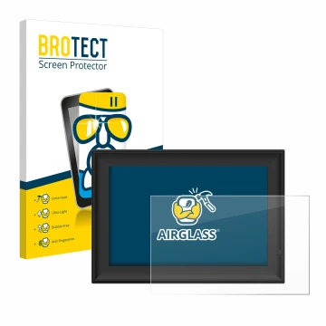 Parte frontal de un envase de producto con el logotipo de la marca BROTECT. Al lado se muestra el dispositivo Yenock Digitaler