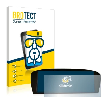 Parte frontal de un envase de producto con el logotipo de la marca BROTECT. Al lado se muestra el dispositivo BMW E91 320d CiC