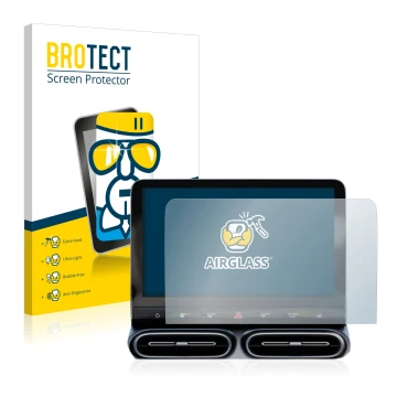 Parte frontal de un envase de producto con el logotipo de la marca BROTECT. Al lado se muestra el dispositivo Smart #1 Pro+ 12