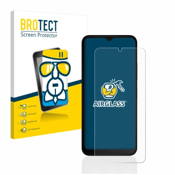 Parte frontal de un envase de producto con el logotipo de la marca BROTECT. Al lado se muestra el dispositivo Nokia C22 con su