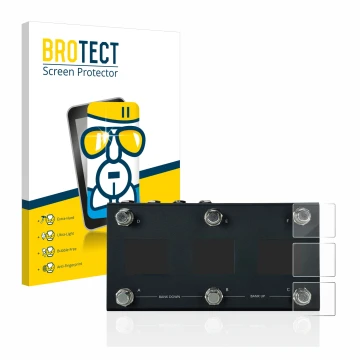 Parte frontal de un envase de producto con el logotipo de la marca BROTECT. Al lado se muestra el dispositivo Morningstar MC6 