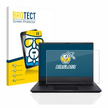 Parte frontal de un envase de producto con el logotipo de la marca BROTECT. Al lado se muestra el dispositivo ASUS ProArt Stud