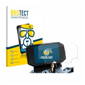 Parte frontal de un envase de producto con el logotipo de la marca BROTECT. Al lado se muestra el dispositivo VOGE 350 AC con 