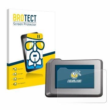 Parte frontal de un envase de producto con el logotipo de la marca BROTECT. Al lado se muestra el dispositivo KTM 1290 Super D