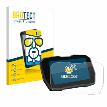 Parte frontal de un envase de producto con el logotipo de la marca BROTECT. Al lado se muestra el dispositivo Ducati Multistra