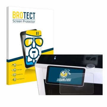 Parte frontal de un envase de producto con el logotipo de la marca BROTECT. Al lado se muestra el dispositivo Bambu Lab X1-Car