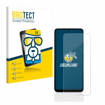 Parte frontal de un envase de producto con el logotipo de la marca BROTECT. Al lado se muestra el dispositivo Xiaomi Redmi Not