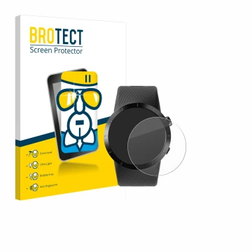 Parte frontal de un envase de producto con el logotipo de la marca BROTECT. Al lado se muestra el dispositivo Shot Scope X5 co