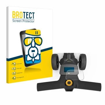 Parte frontal de un envase de producto con el logotipo de la marca BROTECT. Al lado se muestra el dispositivo PowaKaddy FX3 co