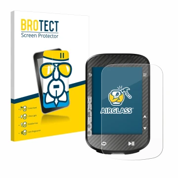 Parte frontal de un envase de producto con el logotipo de la marca BROTECT. Al lado se muestra el dispositivo iGPSPORT BSC300 