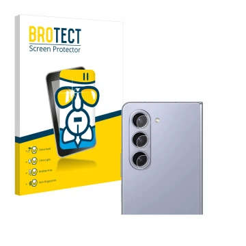 Parte frontal de un envase de producto con el logotipo de la marca BROTECT. Al lado se muestra el dispositivo Samsung Galaxy Z