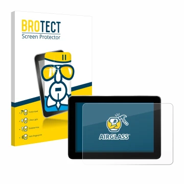 Parte frontal de un envase de producto con el logotipo de la marca BROTECT. Al lado se muestra el dispositivo Trimble GFX-1060