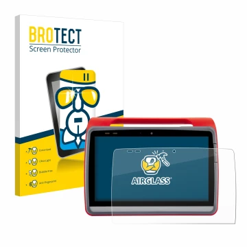 Parte frontal de un envase de producto con el logotipo de la marca BROTECT. Al lado se muestra el dispositivo medDV NIDApad co