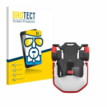Parte frontal de un envase de producto con el logotipo de la marca BROTECT. Al lado se muestra el dispositivo Kress Mission Me