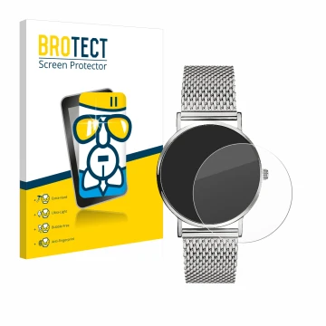 Parte frontal de un envase de producto con el logotipo de la marca BROTECT. Al lado se muestra el dispositivo Liebeskind New C