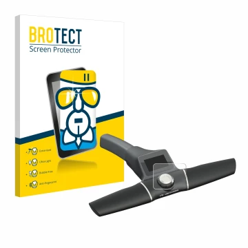 Parte frontal de un envase de producto con el logotipo de la marca BROTECT. Al lado se muestra el dispositivo Motocaddy S1 Ele