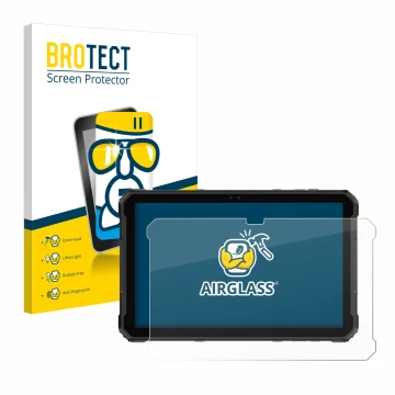 Parte frontal de un envase de producto con el logotipo de la marca BROTECT. Al lado se muestra el dispositivo Ulefone Armor Pa