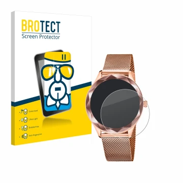 Parte frontal de un envase de producto con el logotipo de la marca BROTECT. Al lado se muestra el dispositivo Lotus SMARTIME 5