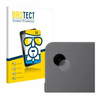 Parte frontal de un envase de producto con el logotipo de la marca BROTECT. Al lado se muestra el dispositivo Samsung Galaxy T