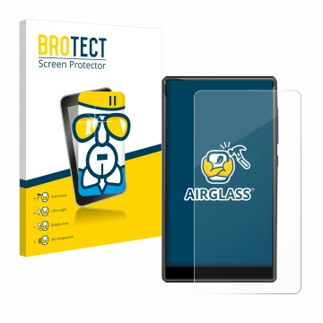 Parte frontal de un envase de producto con el logotipo de la marca BROTECT. Al lado se muestra el dispositivo innioasis G1-80G