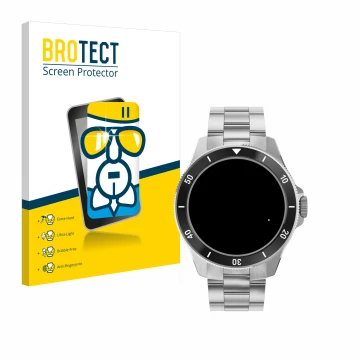 Parte frontal de un envase de producto con el logotipo de la marca BROTECT. Al lado se muestra el dispositivo Withings ScanWat