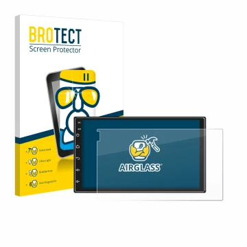 Parte frontal de un envase de producto con el logotipo de la marca BROTECT. Al lado se muestra el dispositivo Ankeway Car Radi