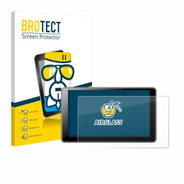 Parte frontal de un envase de producto con el logotipo de la marca BROTECT. Al lado se muestra el dispositivo Pioneer SPH-EVO9