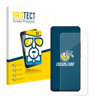 Parte frontal de un envase de producto con el logotipo de la marca BROTECT. Al lado se muestra el dispositivo Xiaomi Poco X6 c