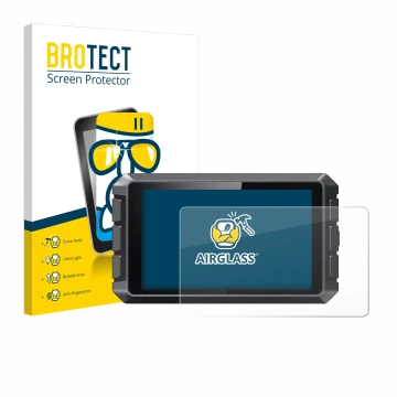 Parte frontal de un envase de producto con el logotipo de la marca BROTECT. Al lado se muestra el dispositivo Creality Sonic P