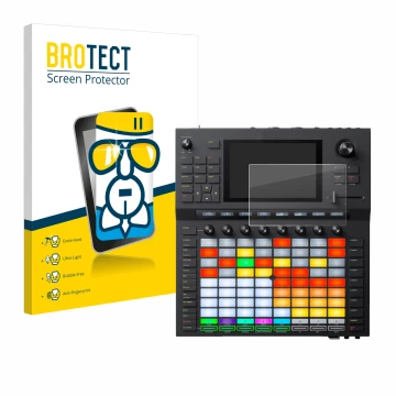 Parte frontal de un envase de producto con el logotipo de la marca BROTECT. Al lado se muestra el dispositivo Akai Force con s