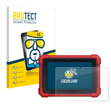 Parte frontal de un envase de producto con el logotipo de la marca BROTECT. Al lado se muestra el dispositivo Launch MOT IV (4