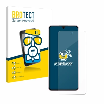 Parte frontal de un envase de producto con el logotipo de la marca BROTECT. Al lado se muestra el dispositivo Oppo Reno 11 F c