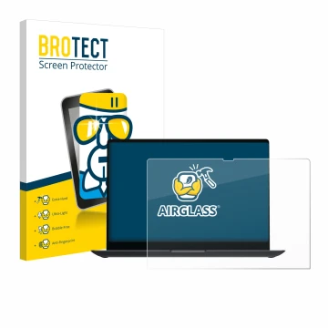 Parte frontal de un envase de producto con el logotipo de la marca BROTECT. Al lado se muestra el dispositivo Samsung Galaxy B