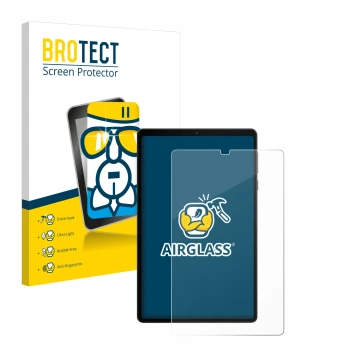 Parte frontal de un envase de producto con el logotipo de la marca BROTECT. Al lado se muestra el dispositivo Lenovo Legion Ta