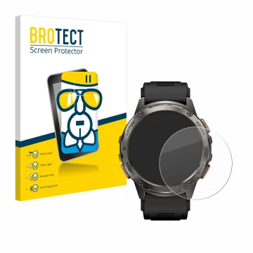 Parte frontal de un envase de producto con el logotipo de la marca BROTECT. Al lado se muestra el dispositivo Kospet Tank T3 c