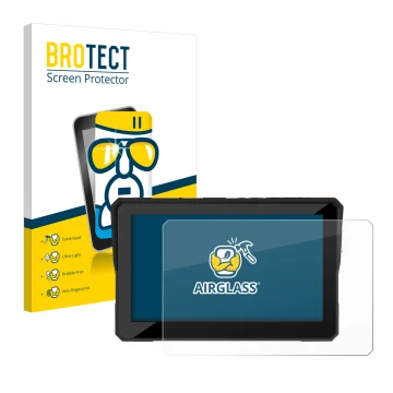 Parte frontal de un envase de producto con el logotipo de la marca BROTECT. Al lado se muestra el dispositivo Carpuride W502 5