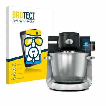Parte frontal de un envase de producto con el logotipo de la marca BROTECT. Al lado se muestra el dispositivo Bosch MUM Serie 