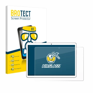 Parte frontal de un envase de producto con el logotipo de la marca BROTECT. Al lado se muestra el dispositivo niuniutab KT107 