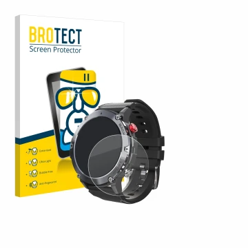 Parte frontal de un envase de producto con el logotipo de la marca BROTECT. Al lado se muestra el dispositivo Darmowade Smartw