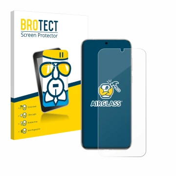 Parte frontal de un envase de producto con el logotipo de la marca BROTECT. Al lado se muestra el dispositivo Huawei Pura 70 U